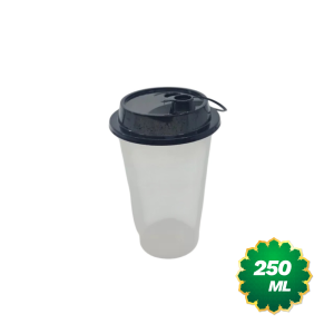250ml Round Sipper Glass With LID
