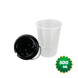 500ml Round Sipper Glass With LID