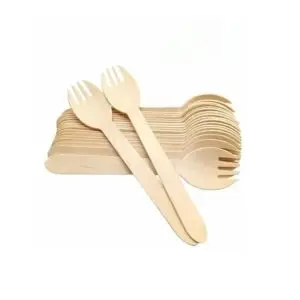 Disposable Wooden Spork – Eco-Friendly & Durable